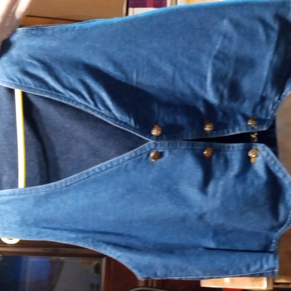 Denim Vest Reversible Hand Crafted Handmade